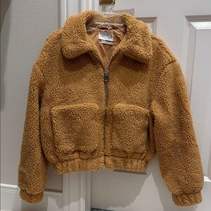 Urban Outfitters Tan Sherpa Puffer Jacket